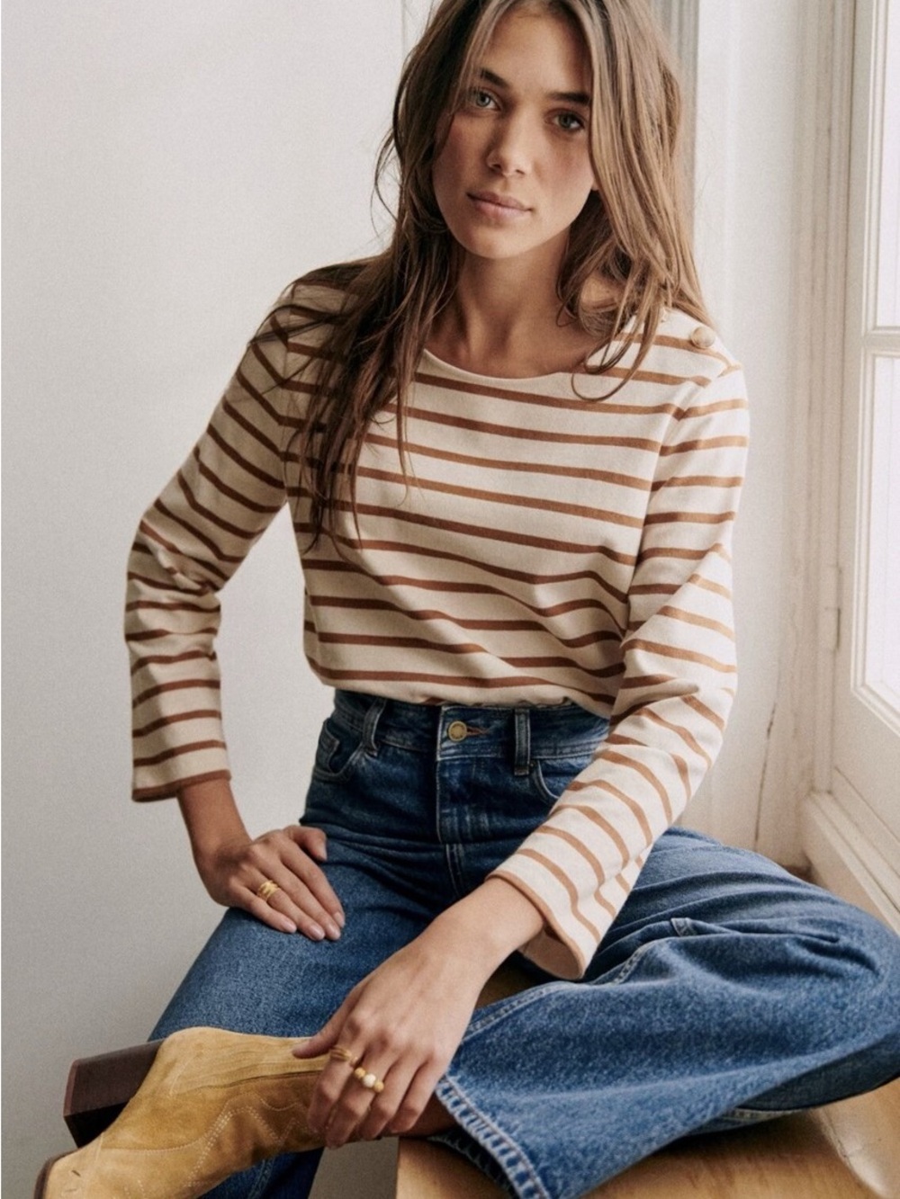 Mariniere colette ecru camel sezane